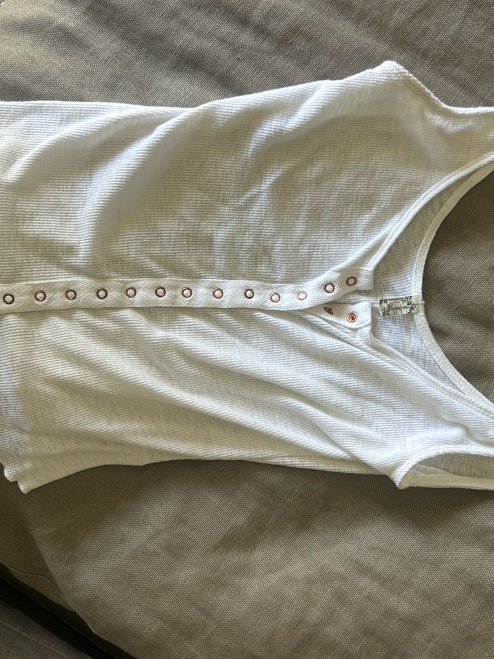 Free People Mustard Ribbed Button-Front Tank - Picture 5 of 5